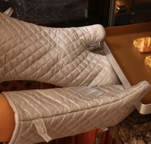 Oven Mitts Gloves Kitchen Cooking Cotton Microwave Oven Mitts as described - Image 2